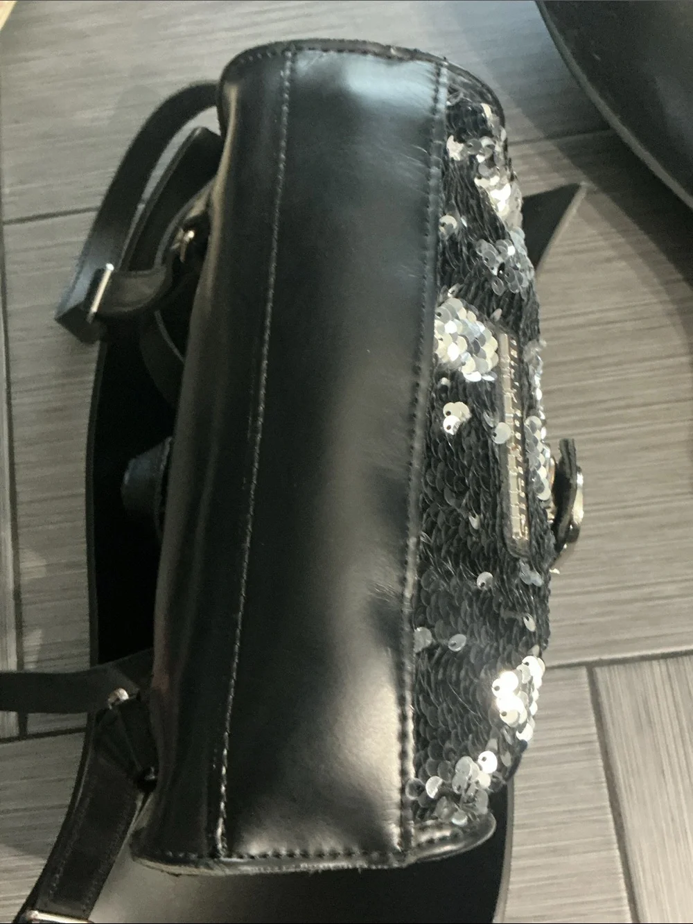 Authentic Dr. Martens designer black & silver Sequin Mini Backpack